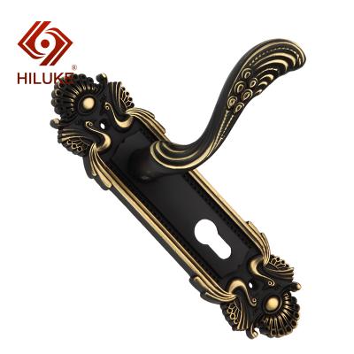 China Wholesale Interior Doors HILUKE Interior Doors Mortise Zinc Door Handles External Hardware Design Home Zinc Door Handles for sale