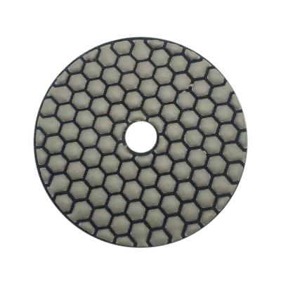 China 5'' 125mm Honeycomb Velcro Backed Concrete Terrazzo Marble Granite Engineered Stone Resin Bond Diamond Dry Polishing Pads For Handheld Electric Angle Grinders or Air Grinders for sale