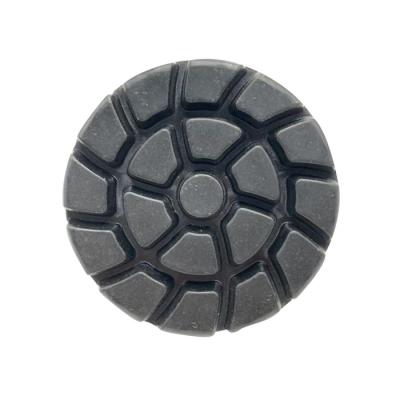 China 3'' Spiral Concrete Floor Diamond Hybrid Transitional Wet Resin Grinding Polishing Pucks for sale