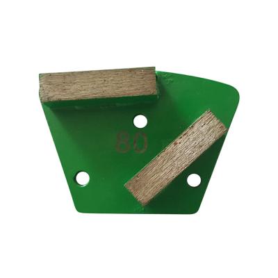 China Trapezoid 2 Bars Metal Bond Diamond Grinding Pads For Concrete Floor Grinders for sale