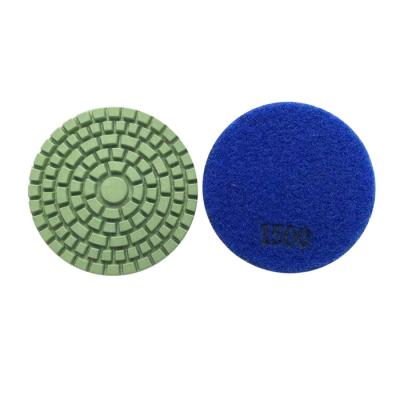 China 3'' Wet Use Surface Polish Thin Velcro Backed Resin Bond Floor Diamond Polishing Pads for sale