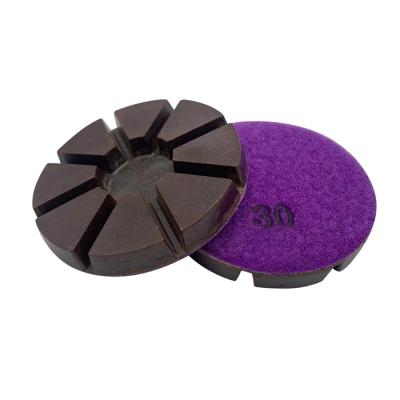 China 3'' Velcro Backed Copper Bond Concrete Floor Hybrid Resin Transitional Dry Diamond Polishing Pads for sale