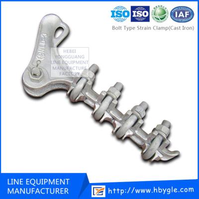 China Aluminum Bolt Type Tension Clamps / Forged Steel Cable Grommets Flange for sale