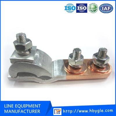 China Alloy Steel / Alluminium / Aluminum Page Flange Parallel Groove Copper Three Bolts / Power Line Cable Clamp Pole Material Copper for sale