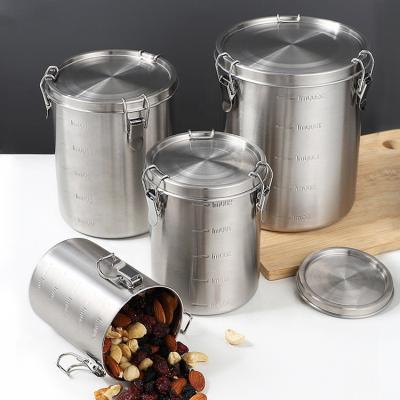 China Home Food Storage Stainless Steel Canister Set Metal Coffee Tea Kitchen Canister for sale