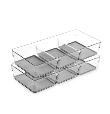 China Sustainable Universal Clear Plastic 3 Section Drawer Organize for sale