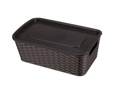 China Good Quality Various Home Handle Woven Storage Basket With Lid for sale