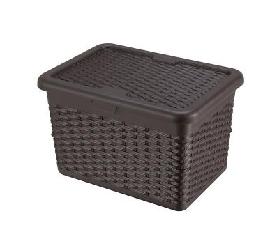 China Professional Home Manufacturer Vertical Woven Storage Basket With Removable Lid And Baskets for sale