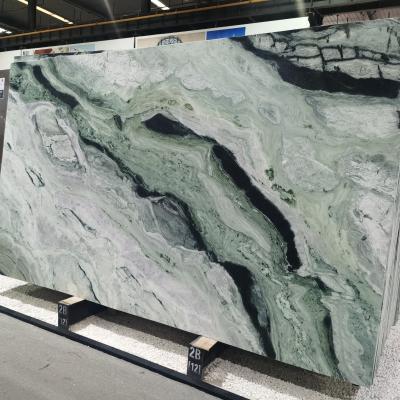 China Modern Chinese Green Jade Marble Countertop Stone wanll Decor Stone 18mm Thickness Marble Slab for sale