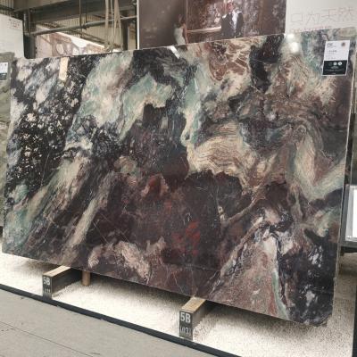 China Modern Blue Crepe Myrtle Natural Marble Luxury Stone For Villa Hotel Office Wall Decor Polished Slab Marble Flooring Tiles for sale