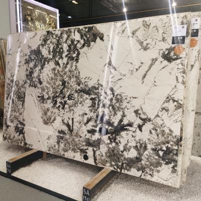 China New Silver Fox Mountain Snow Slab Stone Luxury Marble Flooring Tiles Popular Modern Natural Marble Stone Wall Decor for sale