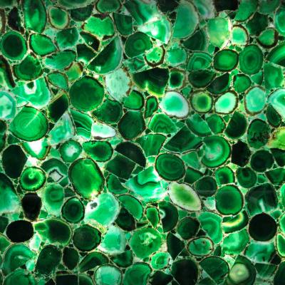 China Modern natural backlit green semi precious stone agate slab for sale