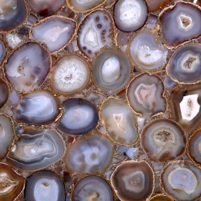 China Modern Luxury Customized Natural Semi-precious Stone And Round Agate Cut-to-size Design For Countertops And Floors for sale