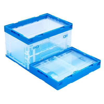 China Recyclable Side Open Swap Box Plastic Collapsible Collapsible Storage Box Crate With Custom Size for sale