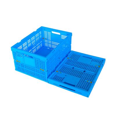 China Save 1/4 Space Storage Food Grade Plastic Folding Laundry Picnic Mesh Box Case Desperate With Handle for sale