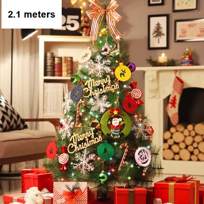 China Yiwu Christmas Gift Eco-friendly Hot Luxury 7ft Tall Led Christmas Balls Lights Craft Decoration Christmas Tree for sale