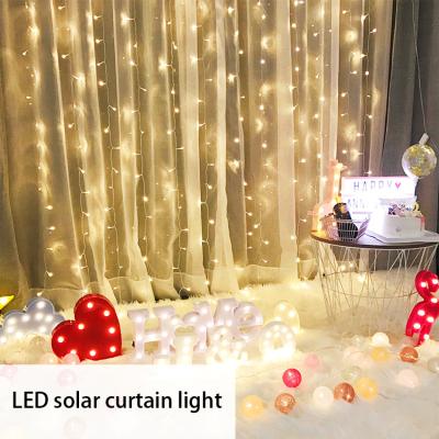 China Eco-friendly 8 Modes 5*0.8M Christmas 256L Holiday Decor Holiday Decor Curtain Light Outdoor Solar String Light Eco-friendly for sale