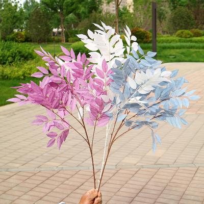 China 5-Fork Bean Flower Leaf Silk Cloth Artificial Flower Bouquet Silk Cloth, Plastic (Including Iron Wire) for sale