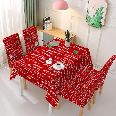 China Polyester Waterproof Tablecloth Holiday Christmas Waterproof High Quality Printing Table Cloth For Xmas Party Decorations for sale