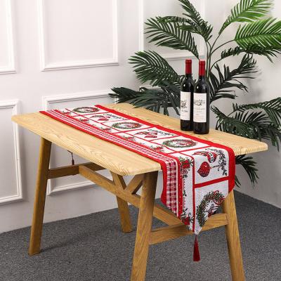 China Santa Elf Dresser Runner Christmas Table Runner Christmas Dresser Scarf Table Cloth Waterproof Table Cloth For Dining Room for sale