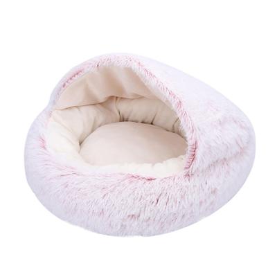 China Viable Round Sleep Bag Fluffy Non Slip Supporting Warm Soft Plush Sleep Bed For Small Pets Dogs Cats for sale