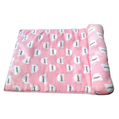 China Travel Cheap Price Washable Flannel Pet Sleep Mat Ultra Soft Non Slip Sleeping Bed For Dogs Cats for sale