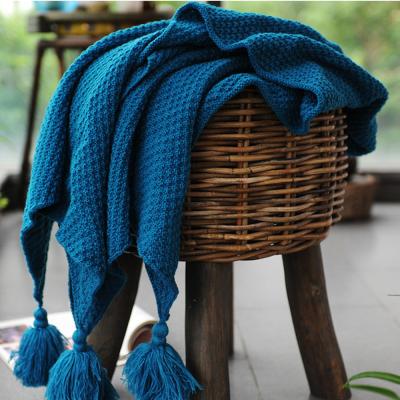 China Portable Luxuries Throw Sofa Couch Cover Decorative Knitted Acrylic With Tassels For Living Room Bedroom for sale