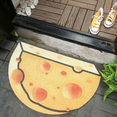 China Washable Anti-Slip And Waterproof Indoor Mat PVC Half Round Floor Mat For Home Entrance for sale