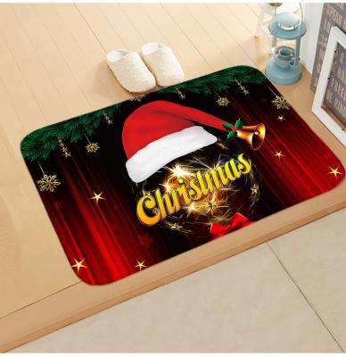 China Merry Christmas Washable Water Door Mat Entry Door Rug Absorbent Home Mat Indoor Outdoor For Home Entrance Front Door for sale