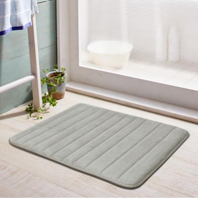 China Memory Foam Bath Mat Coral Velvet Super Non-Slip Rapid Water Absorption Washable Bathroom Mat for sale