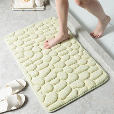 China Bathroom Pebbles Absorbent Mat Toilet Floor Mat Anti-Slip Floor Mat for sale