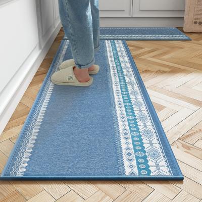 China Machine Washable Kitchen Blanket 2 Pieces Set Non Slip Runner Kitchen Mat Carpet For Kitchen Floor for sale