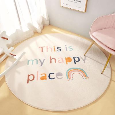 China Washable Adorable Rainbow Around The Door Mat Shag Faux Cashmere Non-Slip Area Rug Covers For Living Room for sale