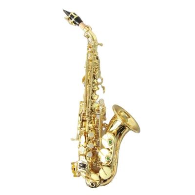 China Professional Gold Lacquer Curved Soprano Sax FCS-300 Tianjin Soprano Saxophone for Beginners and Students for sale