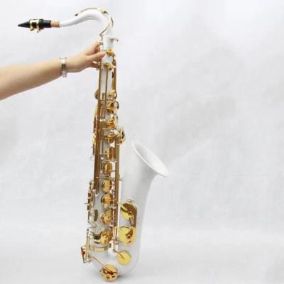 China Saxofon Chinese Handmade Tenor Saxophone WHITE PLATED Saxophone White Tenor for sale