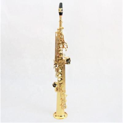 China Gold Lacquer Bb Saxophone RTS Saxophone Soprano Soprano Saxophone Gold Lacquer for sale