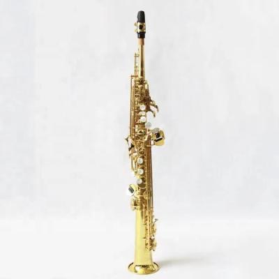 China Chinese Handmade Gold Lacquer Soprano Saxophone Bb Saxophone Soprano Gold Lacquer for sale