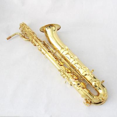 China The Gold Lacquer Hearth Brand FBS-580 E Flat Gold Lacquered Baritone Saxophone with Case, Cleaning Cloth, Mouthpiece, Glove, Reed Cover for sale