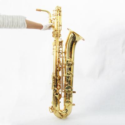 China Professional Gold Lacquer New High Grade Bb Baritone Cheap Saxophone for sale