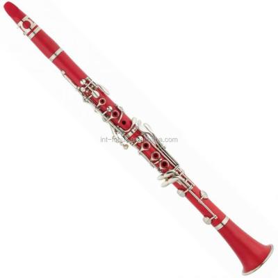 China Colorful ABS Plastic Material Red Colored Bb Clarinet With Case for sale