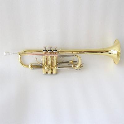 China Gold lacquer high grade c trumpet trompeta profesional main gold lacquered good trumpet for sale