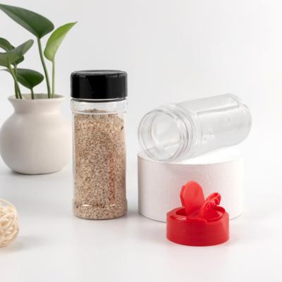 China Stocked K and B Clear Plastic Spice Shaker Salt Seasoning Bottle Kitchen Jar for sale