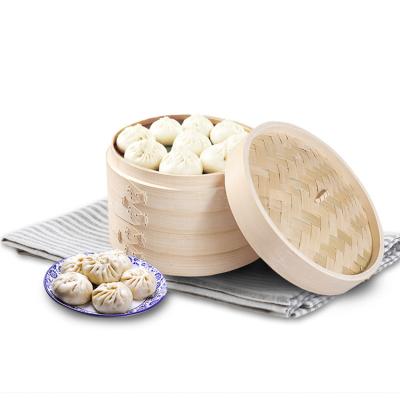 China K&B Sustainable Kitchen 2 Layers 10 Inch Vegetable Bamboo Food Roll Dumpling Steaming for sale