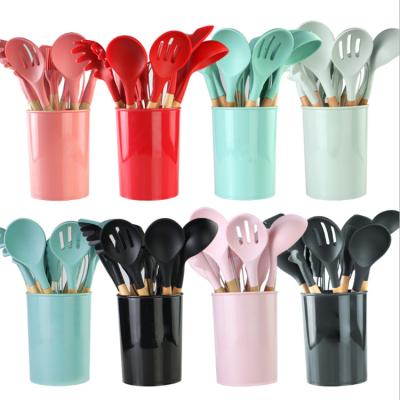 China Stocked K and B 11 PCS Kitchen Silicone Utensils Set Cooking Tool Cookware Baking Accessories for sale