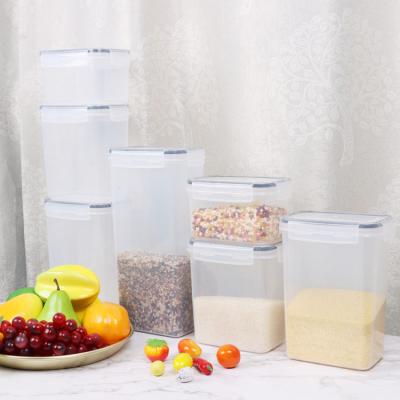 China Wholesale 7 Piece Kitchen Food Jar Set Keeping K&B Freshness Plastic Airtight Stackable Organizer Storage and Container for sale