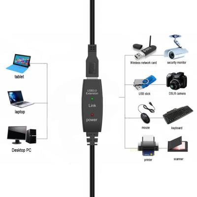 China 5Gbps USB3.0 Camera Extension Cable with Built-in 10-Meters Chip Power Amplified for sale