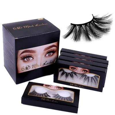 China Hot Sale 6D Mink Eyelash 25mm Mink Eyelash Vendor Waterproof 6D Mink Eyelash Make Eyes More Beautiful False Eyelashes for sale