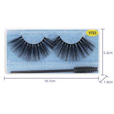 China New VT Color Card 25mm Chemical Fiber Eyelash 2021 Best Quality Thick Chemical Fibereyelash 25mm Eyelashes Cheap Price With Eyelash Brush Box Set for sale