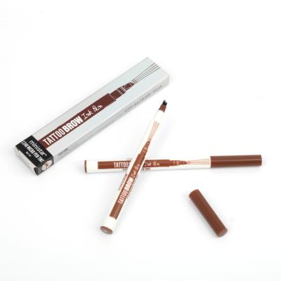 China Private Label Brown Eyrliner Easy To Use Waterproof Dye Pencil Fork 4 Tips Liquid Long Lasting Waterproof Eyeliner Precise Pen for sale