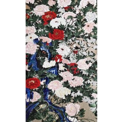 China CLASSIC The flowering shrubs Art Mosaic Mural Customized Hand cut mosaic portrait mosaic mural for sale